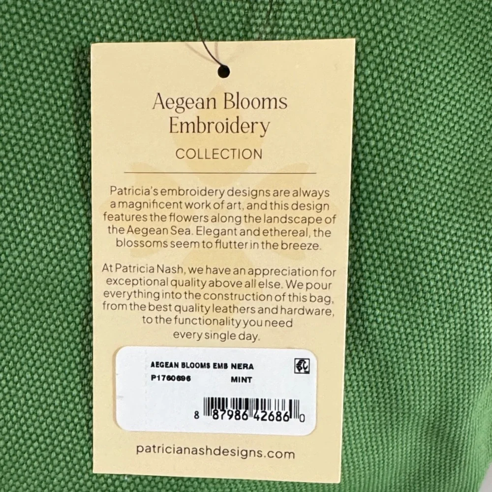 Patricia Nash Aegean Blooms embroidery collection tote bag w/matching coin purse - Picture 3 of 8